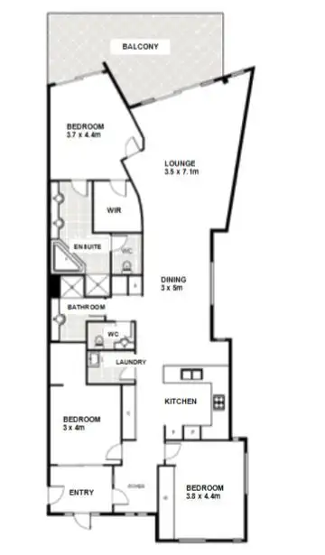 Floorplan of Homely unit listing, Unit 203 'Seabourn' 56 Lower Gay Terrace, Caloundra QLD 4551