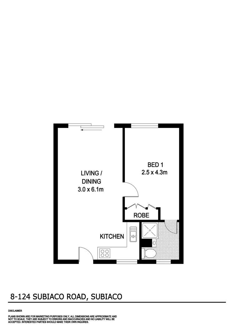 Floorplan of Homely unit listing, 8/124 Subiaco Road, Subiaco WA 6008