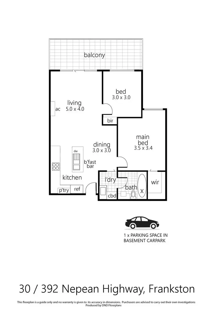 Floorplan of Homely apartment listing, 30/392 Nepean Highway, Frankston VIC 3199