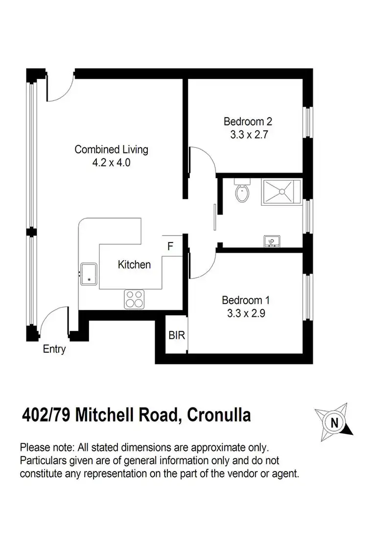 Floorplan of Homely apartment listing, 402/79 Mitchell Road, Cronulla NSW 2230