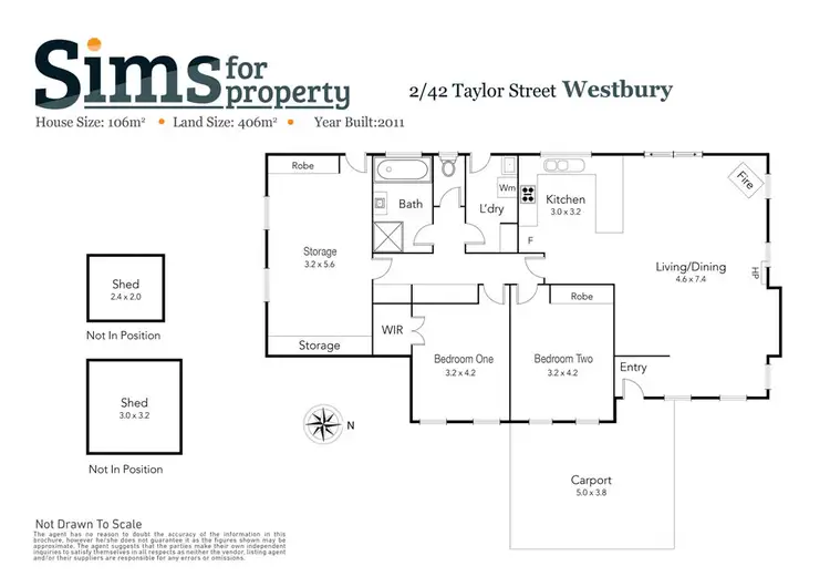 Floorplan of Homely unit listing, 2/42 Taylor Street, Westbury TAS 7303
