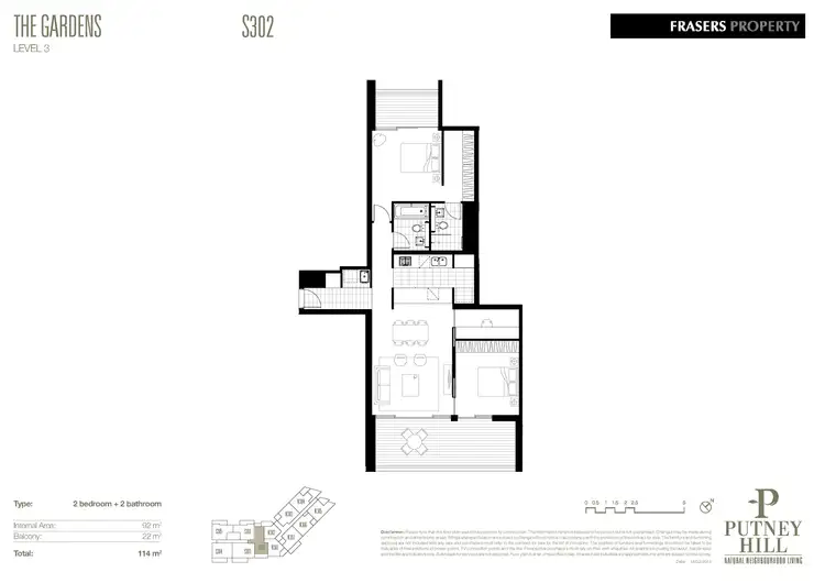 Floorplan of Homely apartment listing, 302S/3 Lardelli Drive, Ryde NSW 2112