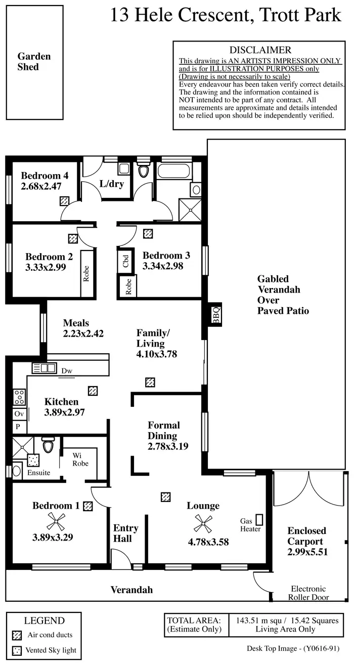 Floorplan of Homely house listing, 13 HELE CRESCENT, Trott Park SA 5158
