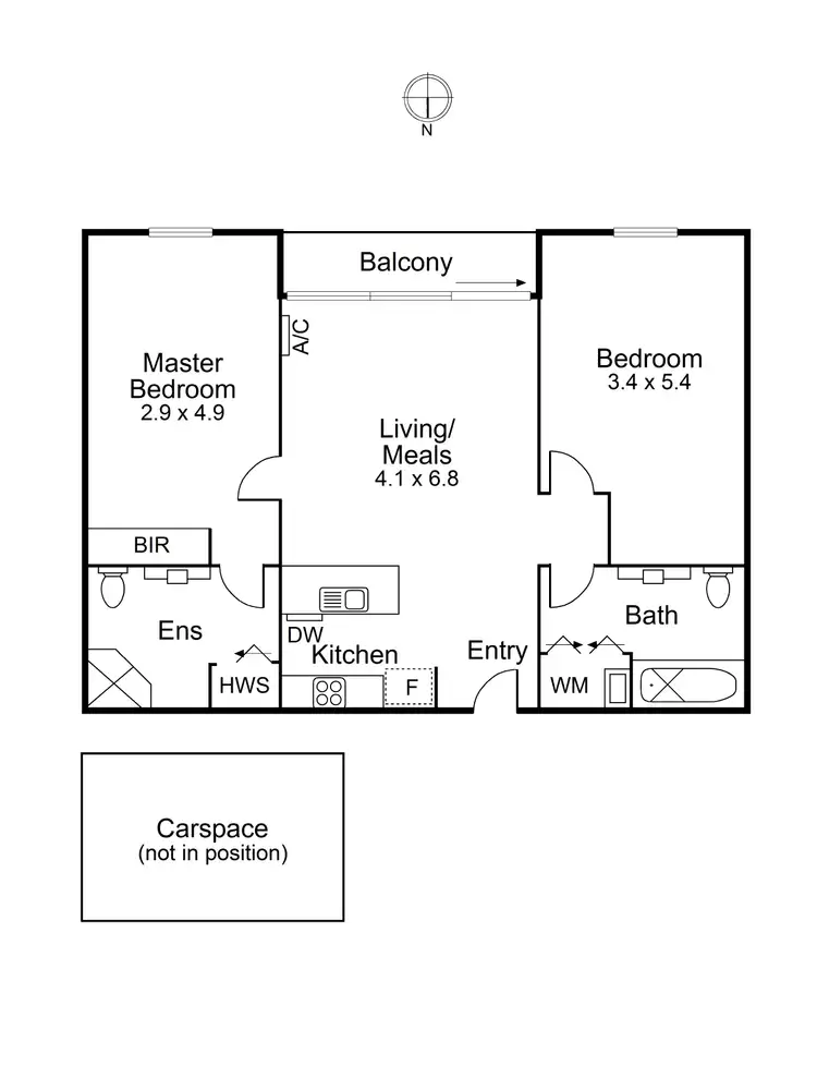 Floorplan of Homely apartment listing, 408/70 Speakmen Street, Kensington VIC 3031