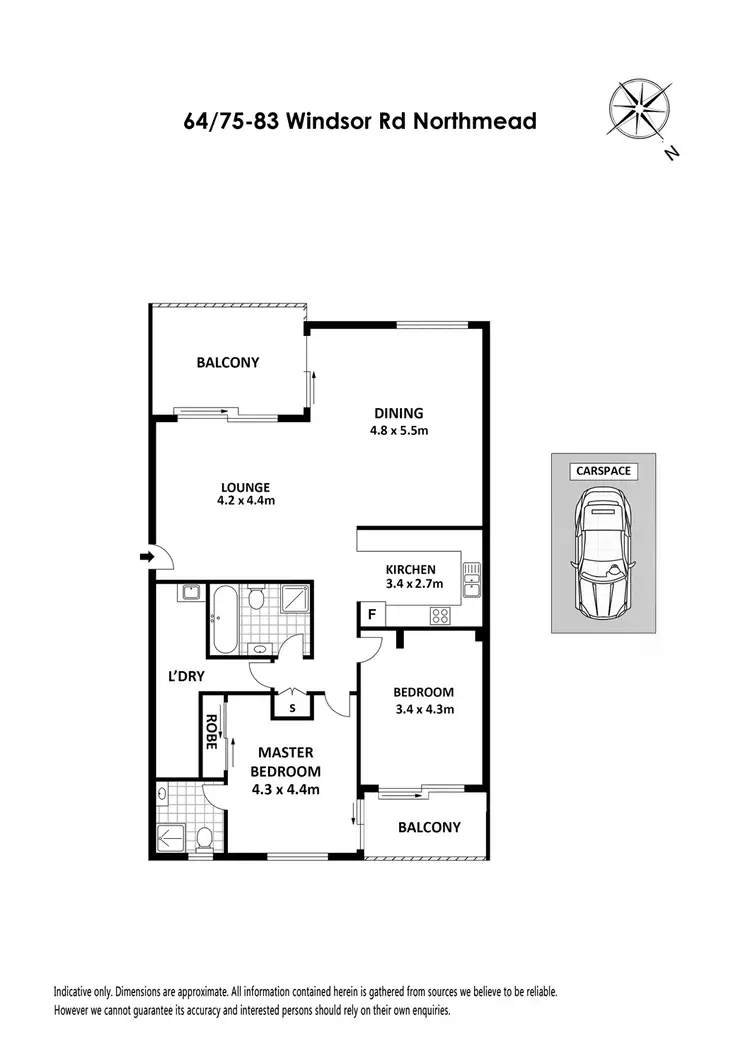 Floorplan of Homely unit listing, 64/75-83 Windsor Road, Northmead NSW 2152