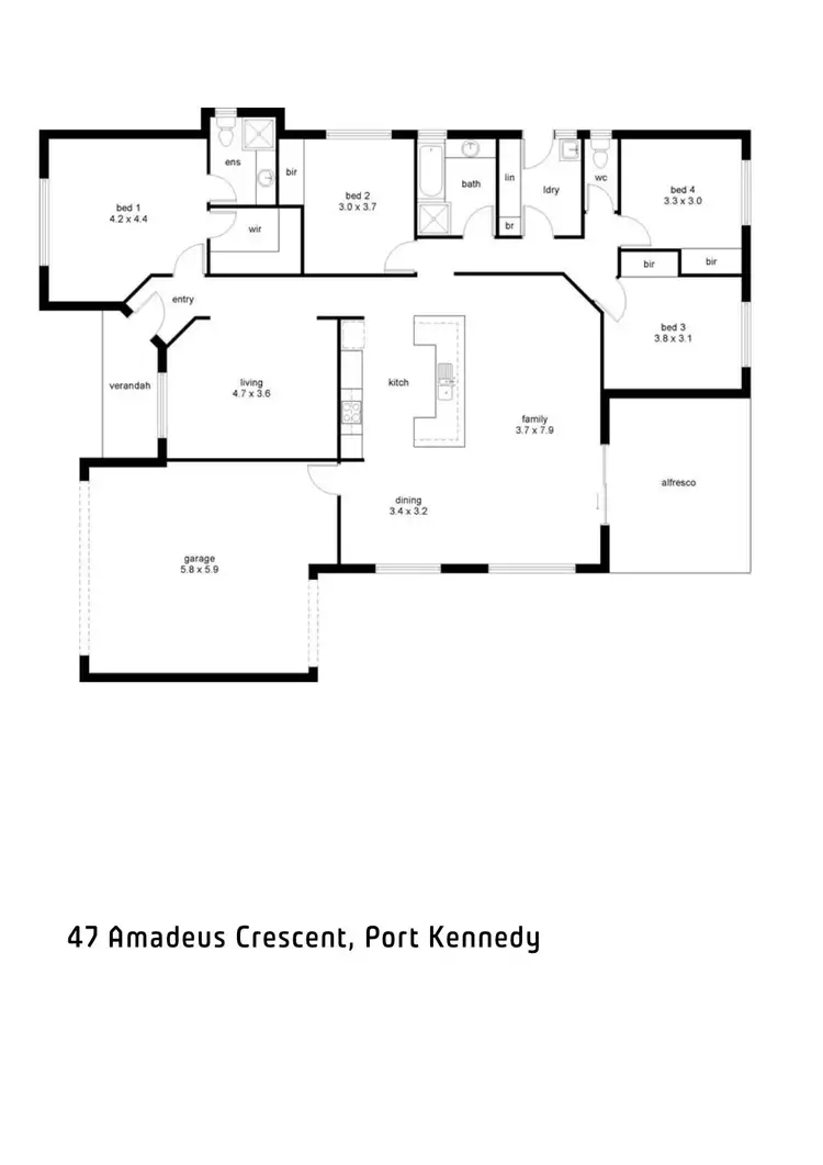 Floorplan of Homely house listing, 47 Amadeus Crescent, Port Kennedy WA 6172