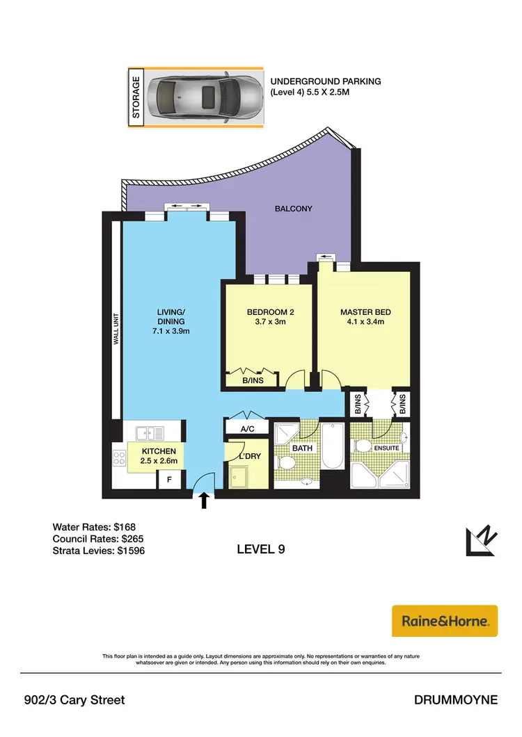Floorplan of Homely apartment listing, 902/3 Cary Street, Drummoyne NSW 2047