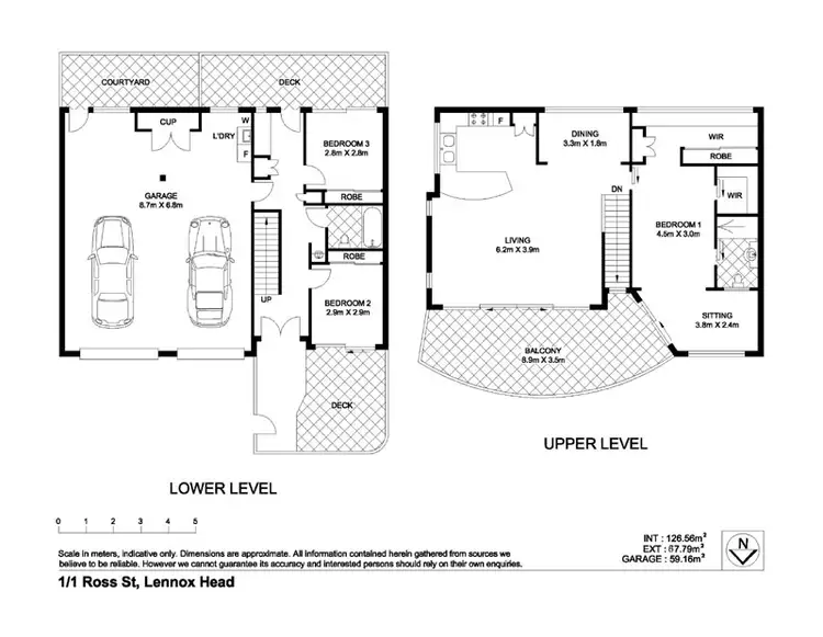 Floorplan of Homely semi-detached listing, 1/1 Ross Street, Lennox Head NSW 2478