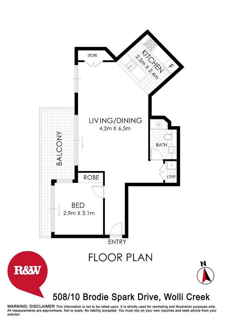 Floorplan of Homely apartment listing, 508/10 Brodie Spark Drive, Wolli Creek NSW 2205
