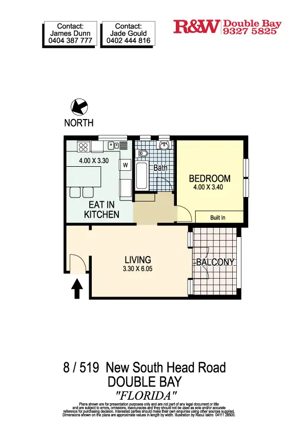 Floorplan of Homely apartment listing, 8/519 New South Head Road 'Florida', Double Bay NSW 2028