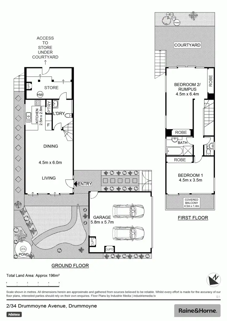 Floorplan of Homely townhouse listing, 2/34 Drummoyne Ave, Drummoyne NSW 2047