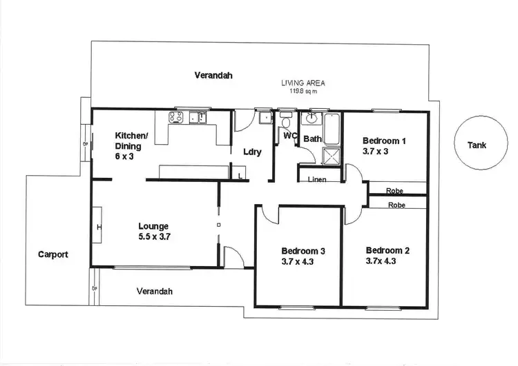 Floorplan of Homely house listing, 15 Aitken Street, Berri SA 5343