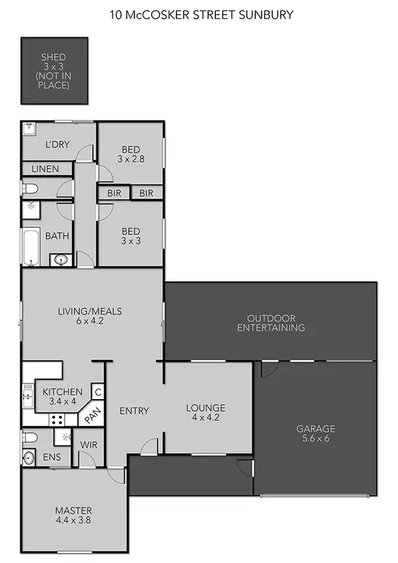 Floorplan of Homely house listing, 10 McCosker Street, Sunbury VIC 3429