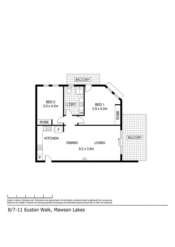 Floorplan of Homely apartment listing, 8/7-11 Euston Walk, Mawson Lakes SA 5095