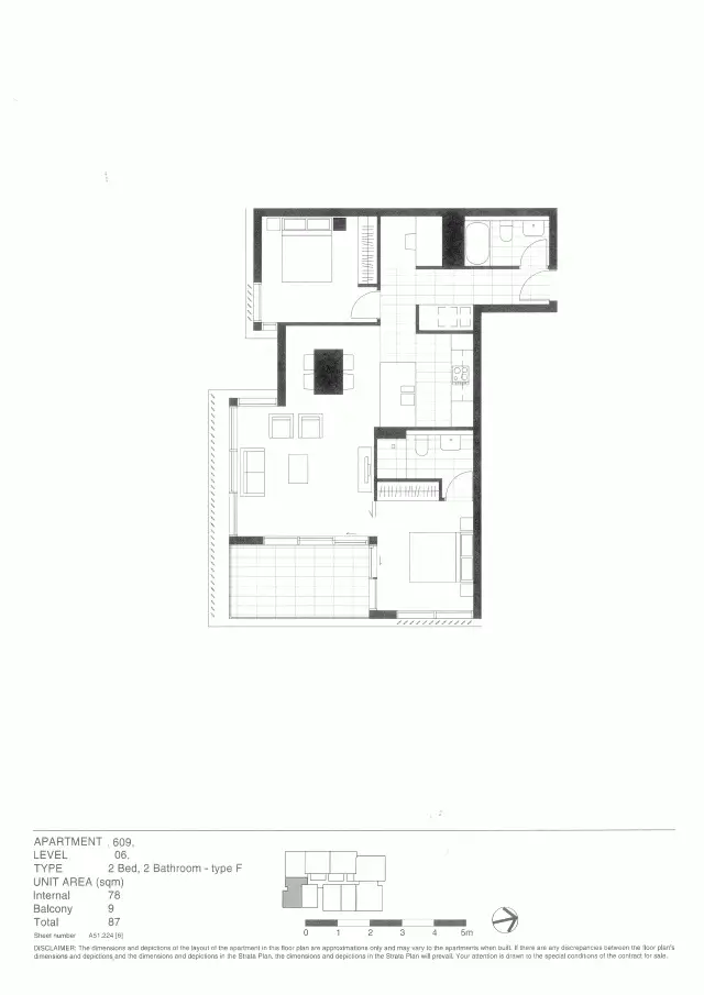 Floorplan of Homely apartment listing, 609/5 Brodie Spark Drive, Wolli Creek NSW 2205