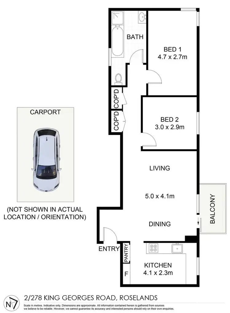 Floorplan of Homely unit listing, 2/ 278 King Georges Road, Roselands NSW 2196