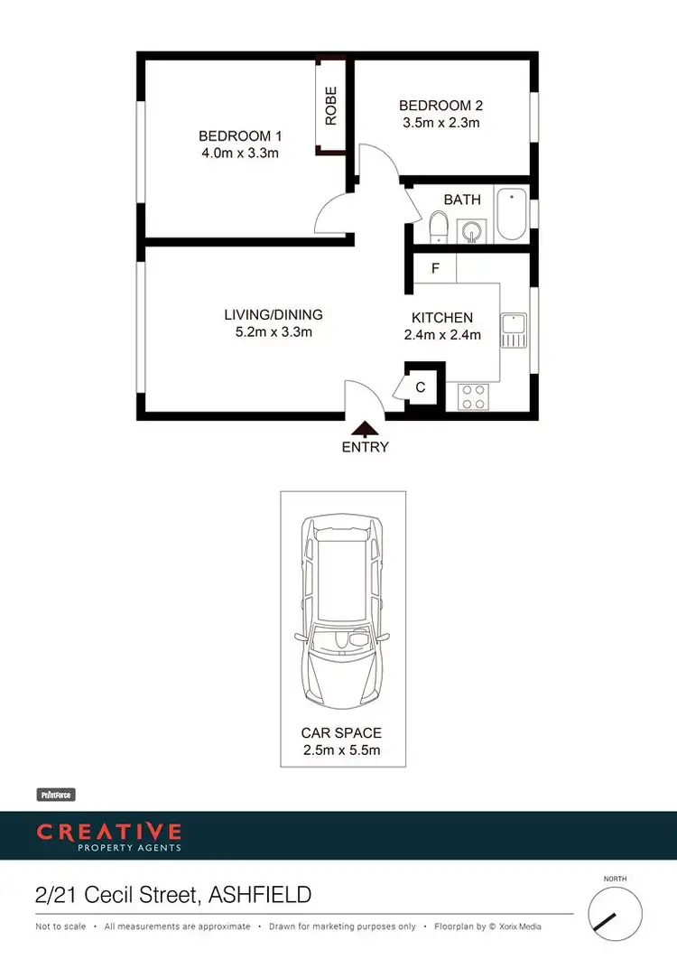 Floorplan of Homely apartment listing, 2/21 Cecil Street, Ashfield NSW 2131