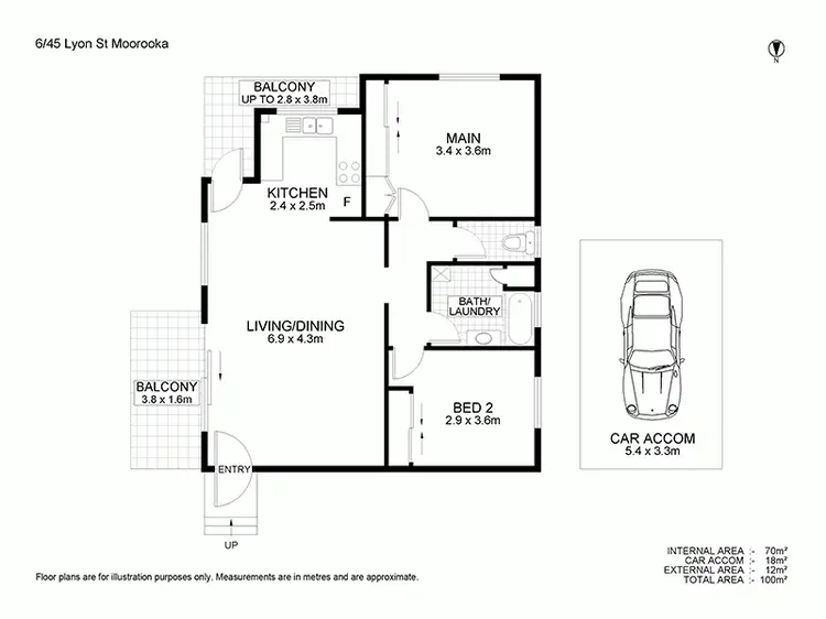 Floorplan of Homely unit listing, 6/45 Lyon Street, Moorooka QLD 4105