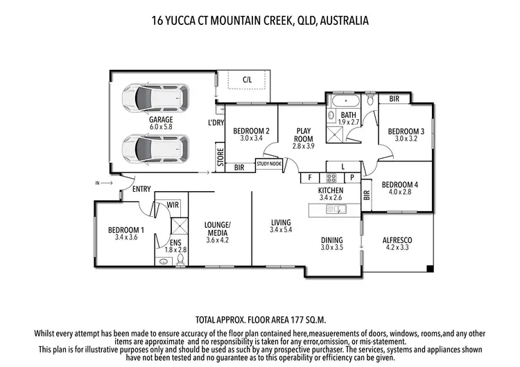 Floorplan of Homely house listing, 16 Yucca Court, Mountain Creek QLD 4557
