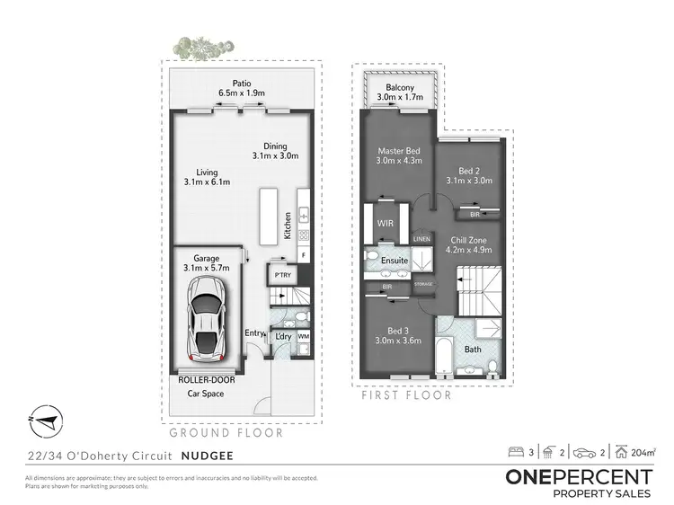 Floorplan of Homely townhouse listing, 22/34 O'Doherty Circuit, Nudgee QLD 4014
