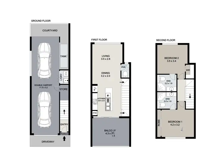 Floorplan of Homely townhouse listing, 12/97 Central Lane, Gladstone Central QLD 4680