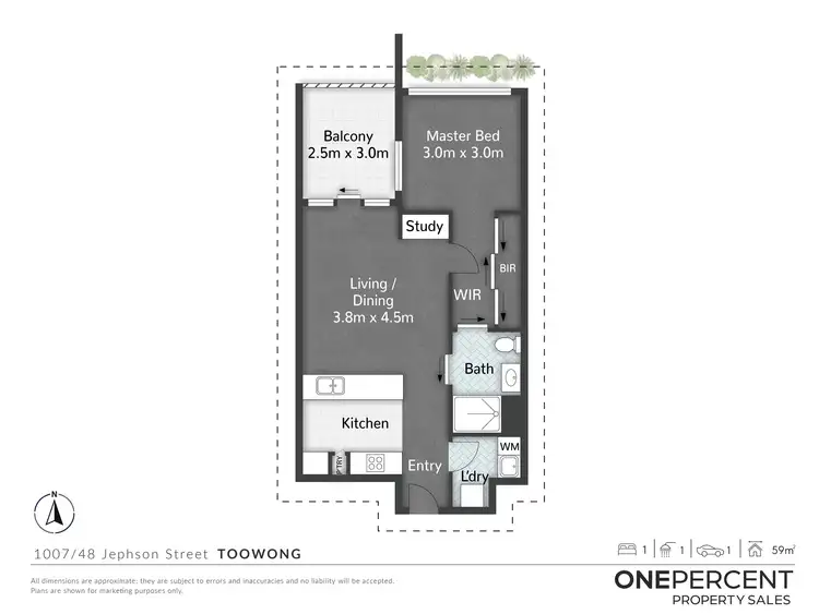 Floorplan of Homely apartment listing, 1007/48 Jephson Street, Toowong QLD 4066
