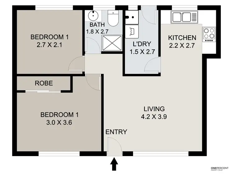 Floorplan of Homely unit listing, 1/29 Off Street, Gladstone Central QLD 4680