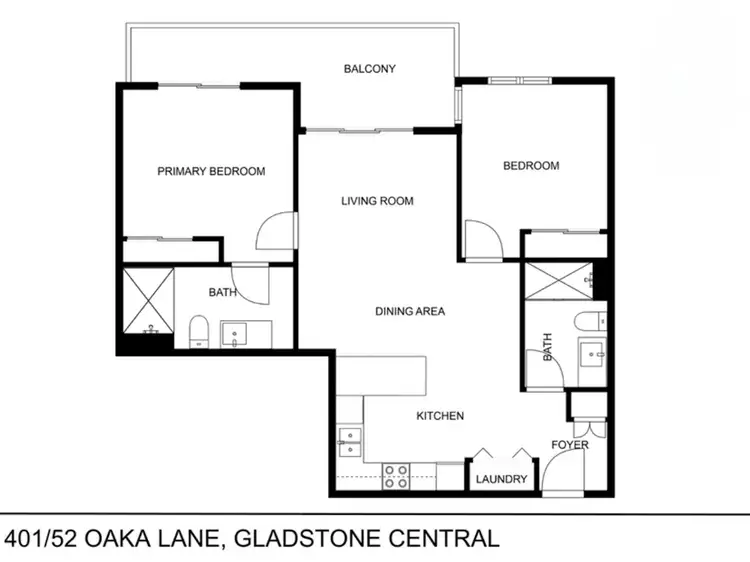 Floorplan of Homely unit listing, 401/52 Oaka Lane, Gladstone Central QLD 4680