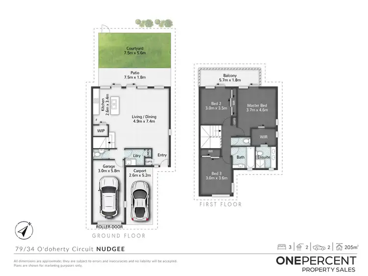Floorplan of Homely townhouse listing, 79/34 O'Doherty Circuit, Nudgee QLD 4014