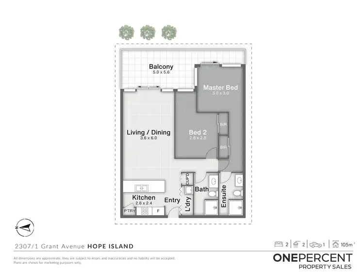 Floorplan of Homely unit listing, 2307/1 Grant Avenue, Hope Island QLD 4212