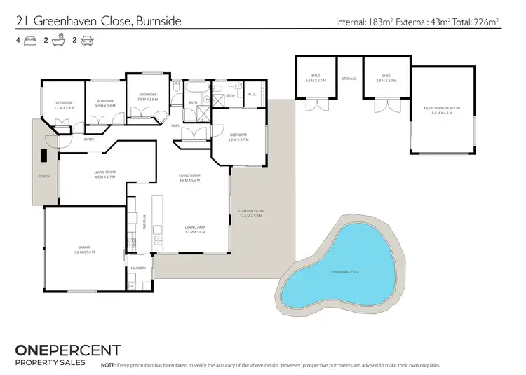 Floorplan of Homely house listing, 21 Greenhaven Close, Burnside QLD 4560