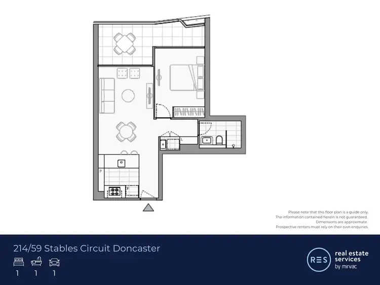 Floorplan of Homely apartment listing, 214/59 Stables Circuit, Doncaster VIC 3108