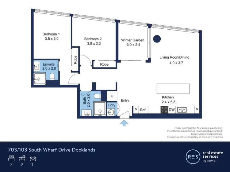 Floorplan of Homely apartment listing, 703/103 South Wharf Drive, Docklands VIC 3008