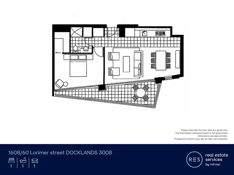 Floorplan of Homely apartment listing, 1608/60 Lorimer Street, Docklands VIC 3008