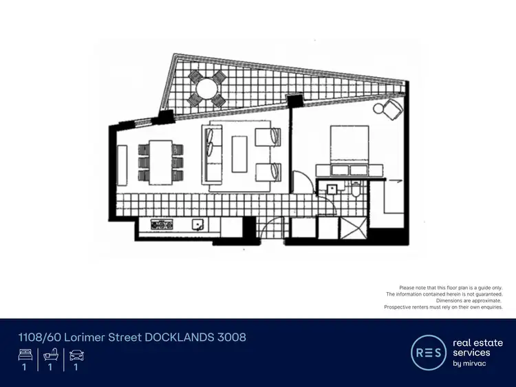 Floorplan of Homely apartment listing, 1108/60 Lorimer Street, Docklands VIC 3008