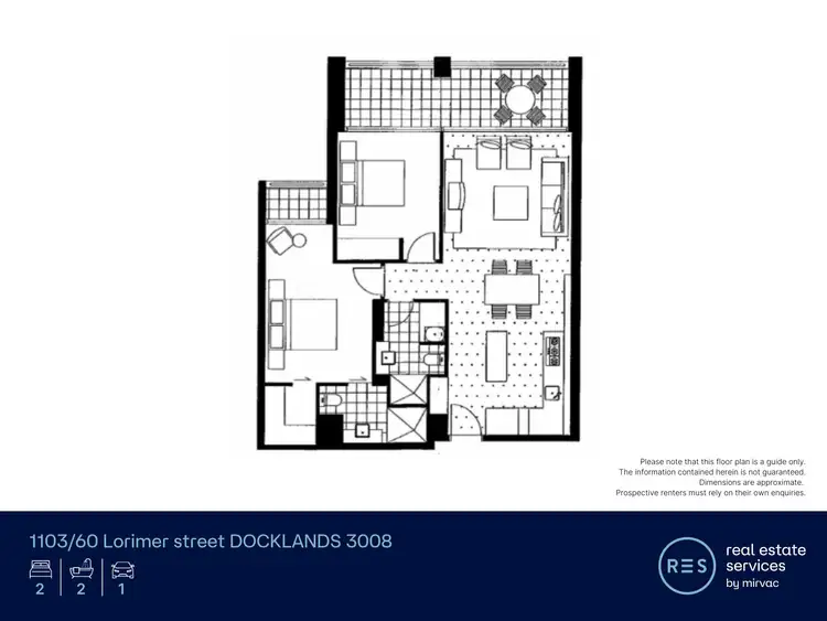 Floorplan of Homely apartment listing, 1103/60 Lorimer Street, Docklands VIC 3008