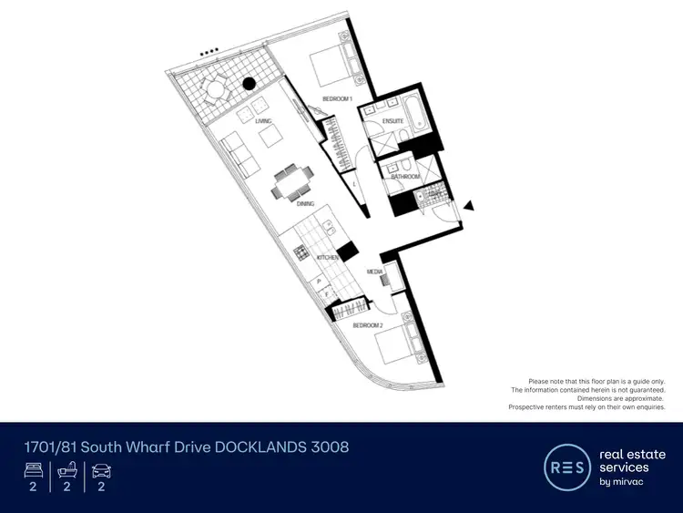 Floorplan of Homely apartment listing, 1701/81 South Wharf Drive, Docklands VIC 3008