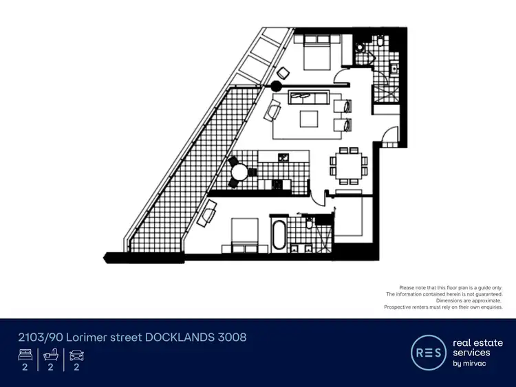 Floorplan of Homely apartment listing, 2103/90 Lorimer Street, Docklands VIC 3008