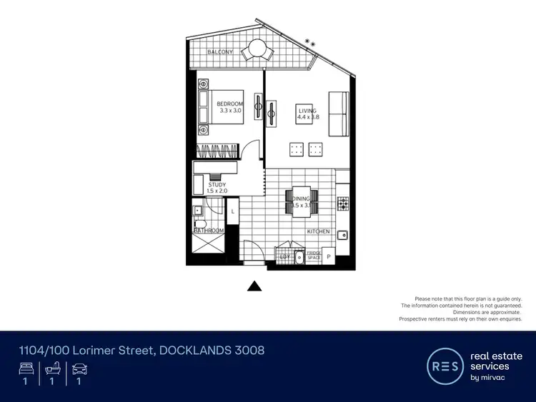 Floorplan of Homely apartment listing, 1104/100 Lorimer Street, Docklands VIC 3008