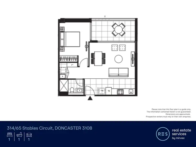 Floorplan of Homely apartment listing, 314/65 Stables Circuit, Doncaster VIC 3108