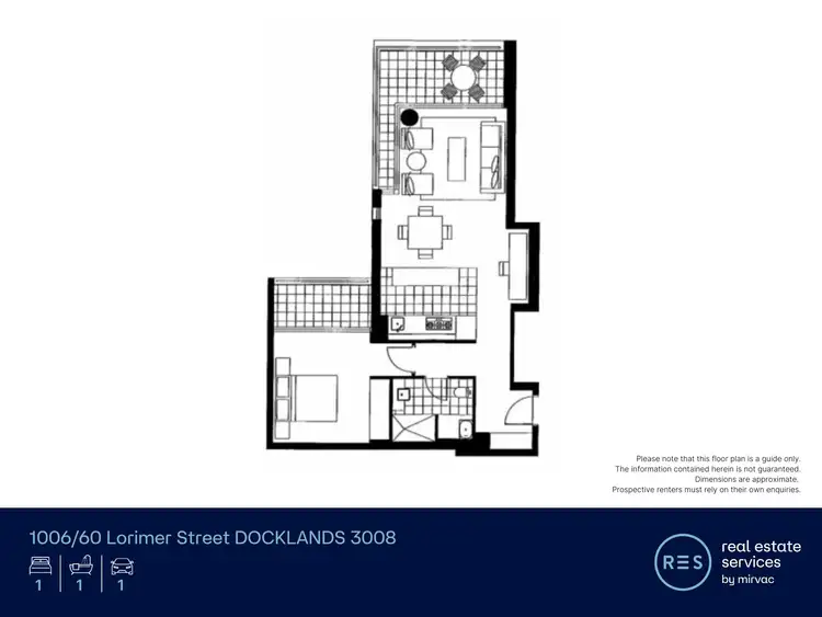 Floorplan of Homely apartment listing, 1006/60 Lorimer Street, Docklands VIC 3008