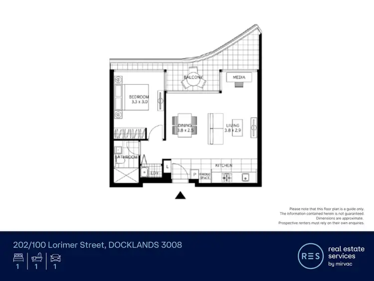 Floorplan of Homely apartment listing, 202/100 Lorimer Street, Docklands VIC 3008