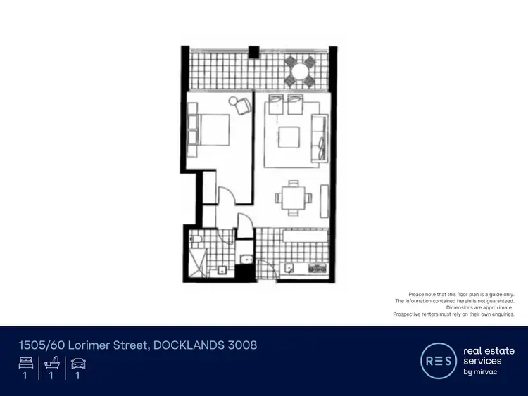 Floorplan of Homely apartment listing, 1505/60 Lorimer Street, Docklands VIC 3008