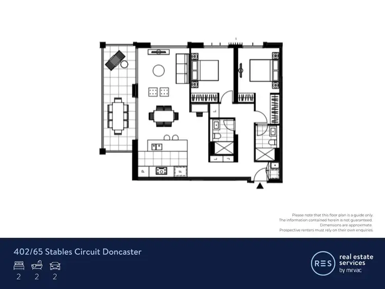 Floorplan of Homely apartment listing, 402/65 Stables Circuit, Doncaster VIC 3108