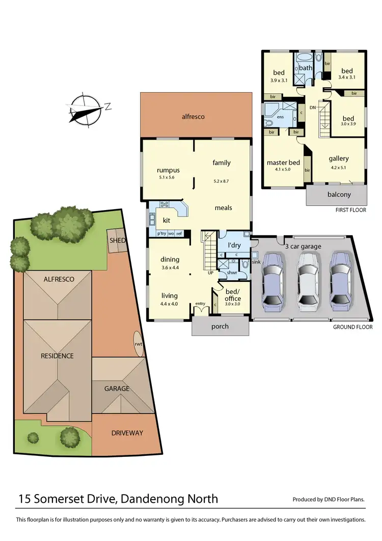Floorplan of Homely house listing, 15 Somerset Drive, Dandenong North VIC 3175