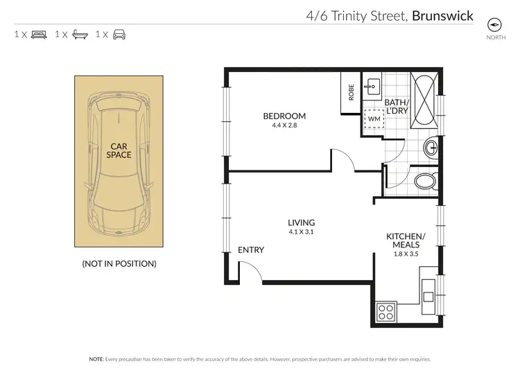 Floorplan of Homely apartment listing, 4/6 Trinity Street, Brunswick VIC 3056