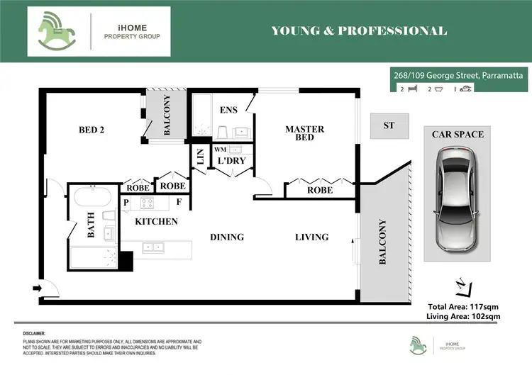 Floorplan of Homely apartment listing, 268/109-113 GEORGE STREET, Parramatta NSW 2150