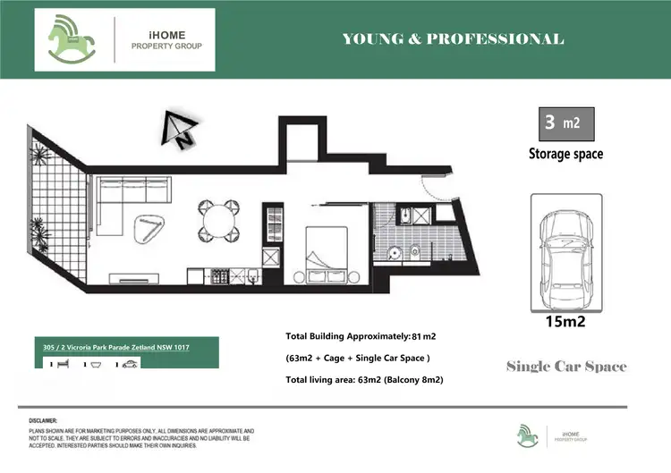 Floorplan of Homely apartment listing, L3/2 Victoria Park Parade, Zetland NSW 2017