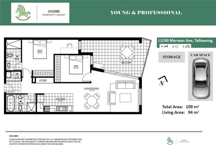 Floorplan of Homely apartment listing, L2/60 Marwan Avenue, Tallawong NSW 2762