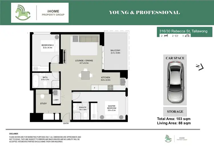Floorplan of Homely apartment listing, L3/30 Rebecca St, Tallawong NSW 2762